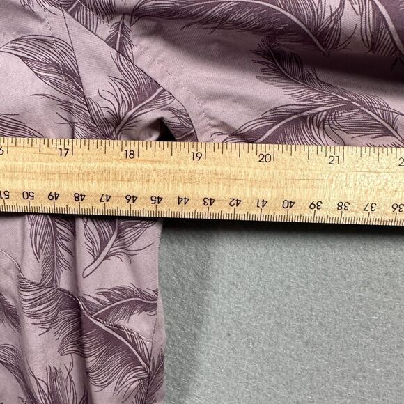 Duluth‎ Trading Co Wrinkle Fighter Tunic Button Down Shirt Purple Feather Medium - Picture 8 of 12